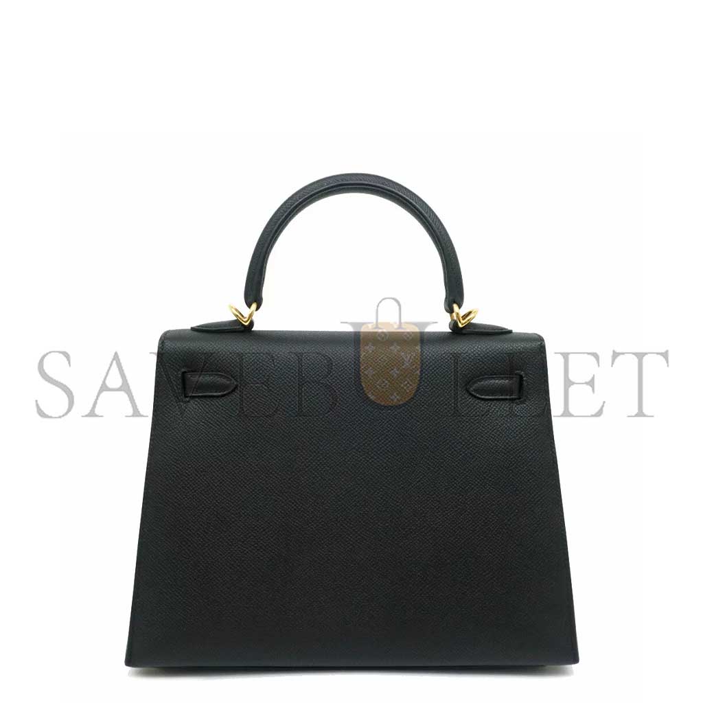 H**mes kelly 25 black gold buckle (25*17*7cm)